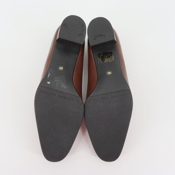 VTG Valleverde Womens 38.5 EUR 8.5 US Brown Leather Loafer Heels Made in Italy - Picture 13 of 16